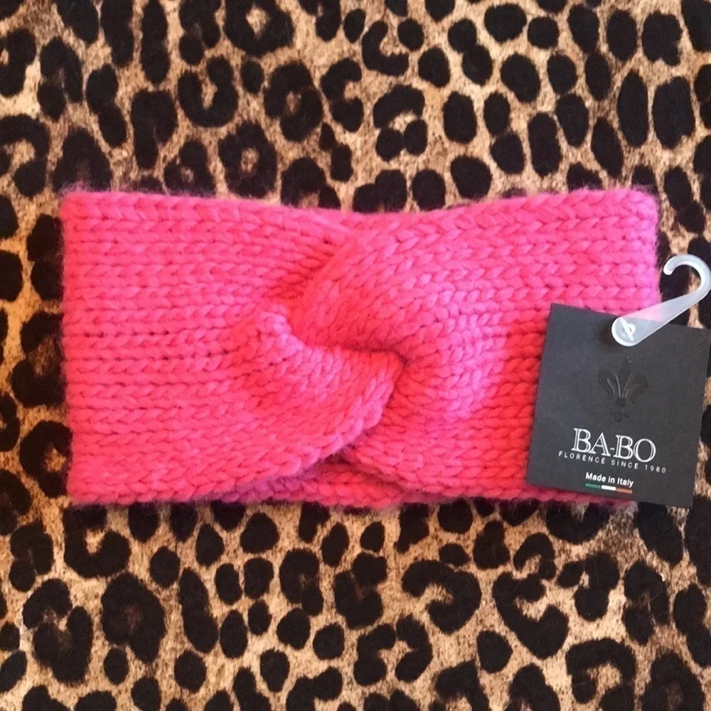 Brand New Ba-Bo Florence Pink Knit Earband Made in Italy Headband